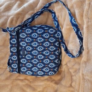8 x 8 Vera Bradley cross body hipster. Blue spades pattern.
